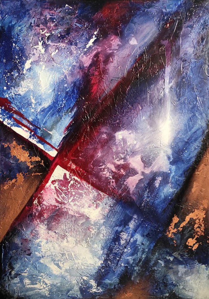 MODRÁ-ČERVENÁ-BRONZ